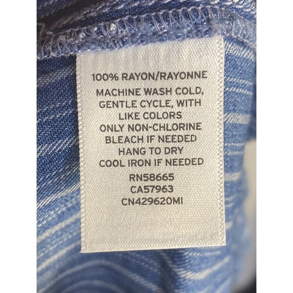 Caslon Women’s Navy-Ivory Chambray Button Up‎ Shirt Long Sleeve SZ XS - Picture 5 of 7